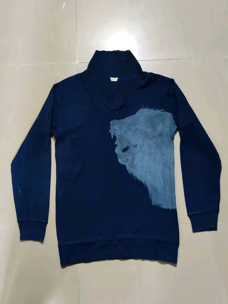 Navy Blue Turtle Neck Sweatshirt