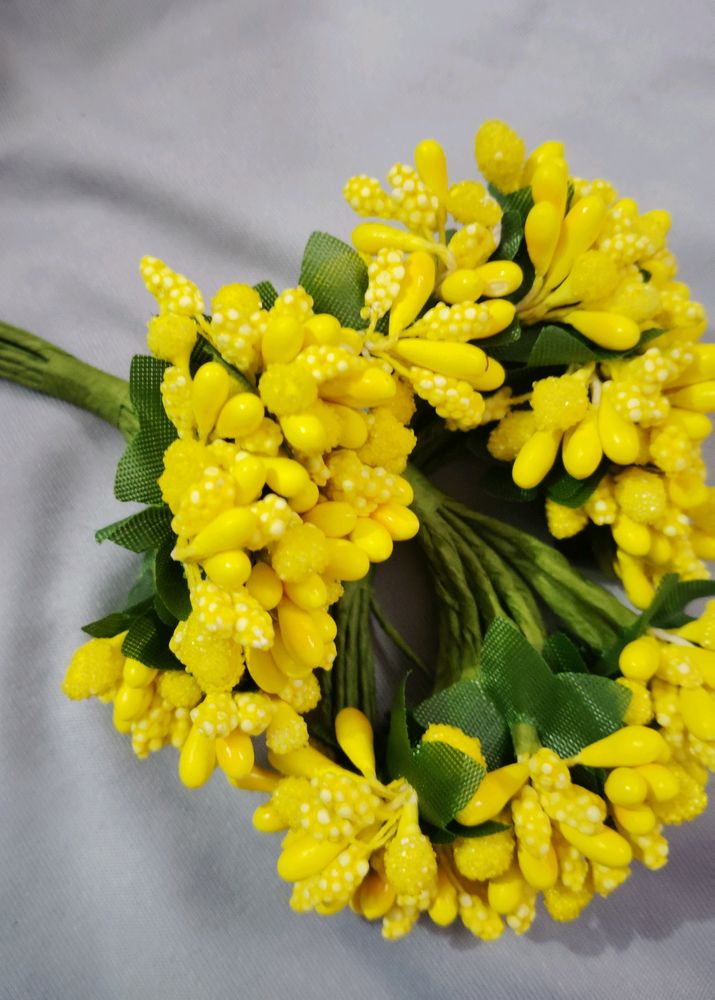 Yellow Artificial flower (4inch, pack of 10 bunch)