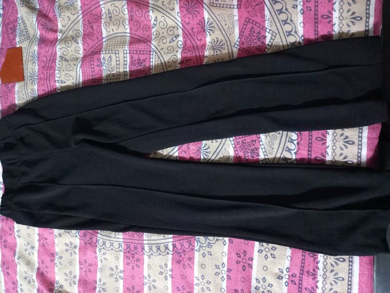 Black Wide Leg Flared Trouser