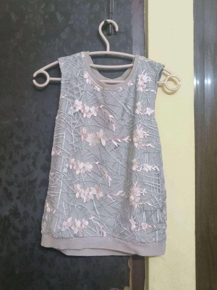 Light Grey Lace Short Top