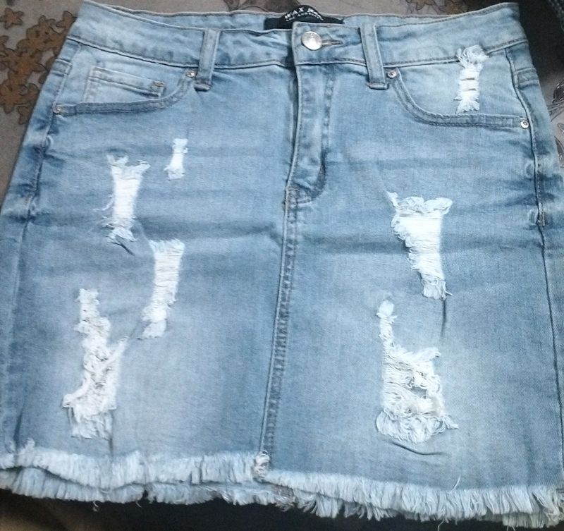 Denim Short Skirt