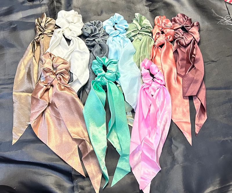 Satin Scarf Scrunchies Pack Of 3