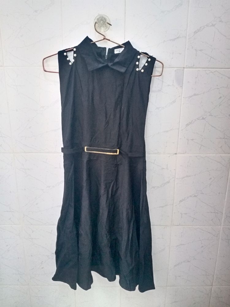 Black Flared Party Dress