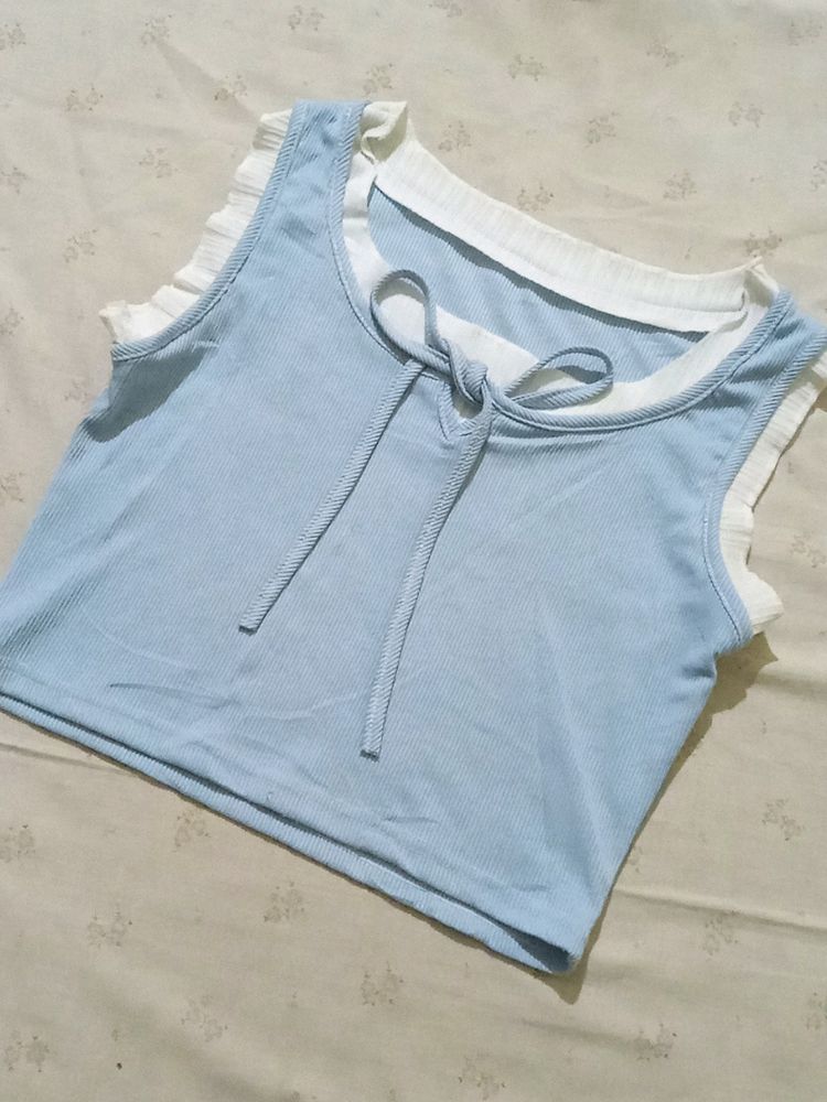 Couquette Baby Soft Powder Blue Top