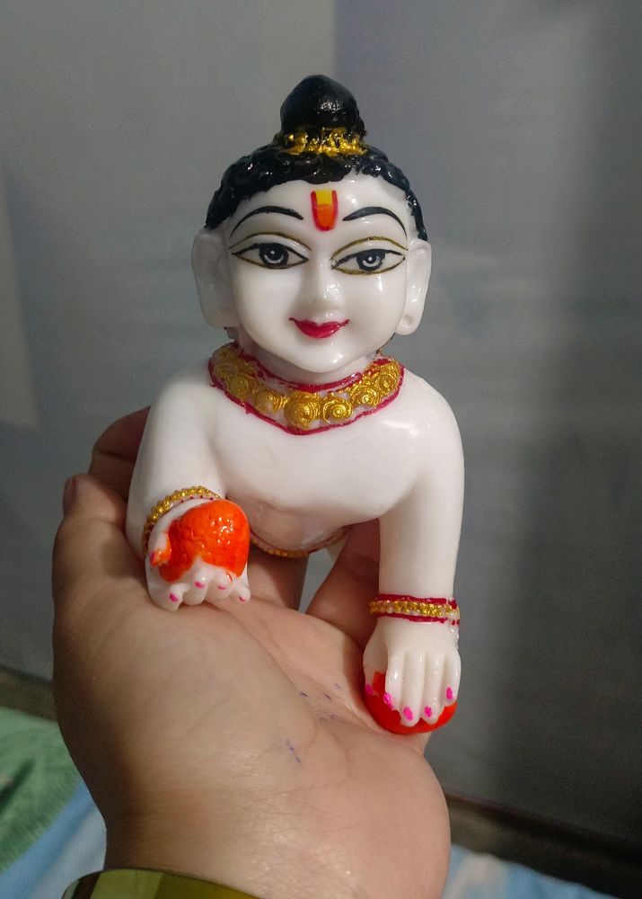 White Marble Polyester Laddu Gopal Ji