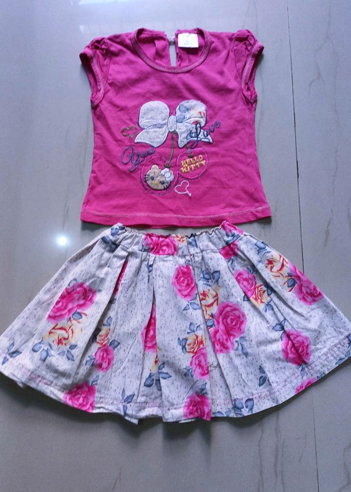 Girls Top And Skirt Set