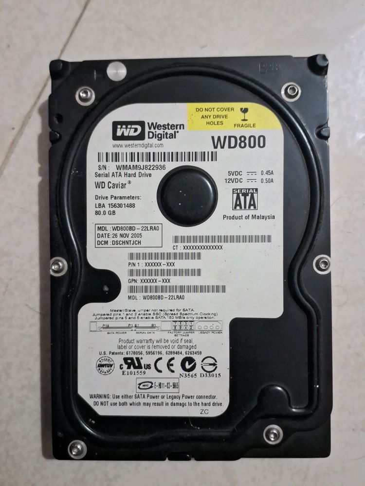 Western Digital Hard Disk 80gb