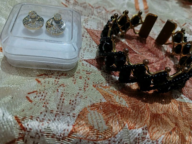 Brand New Earings And A Black Kada