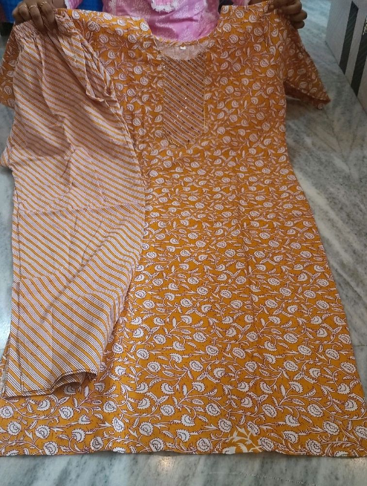 New Mustard Kurta Set