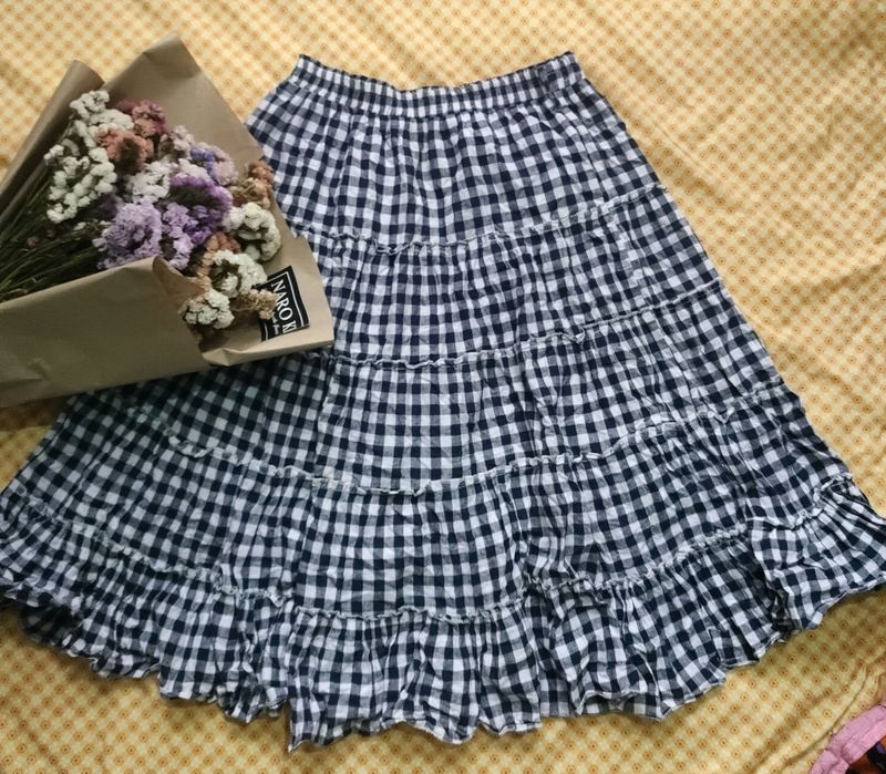 Black& White Check Skirt