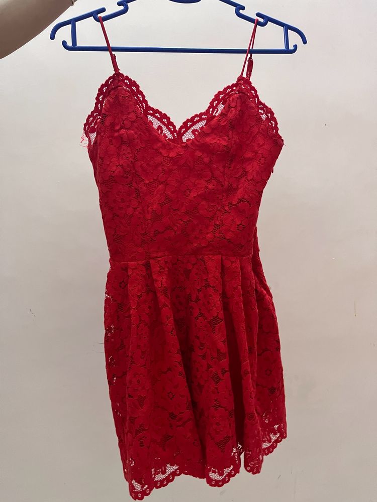 H&M Lace Red Play suit