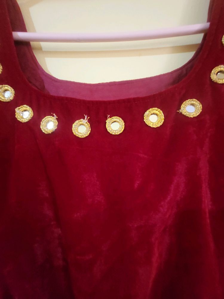 Velvet Anarkali Top