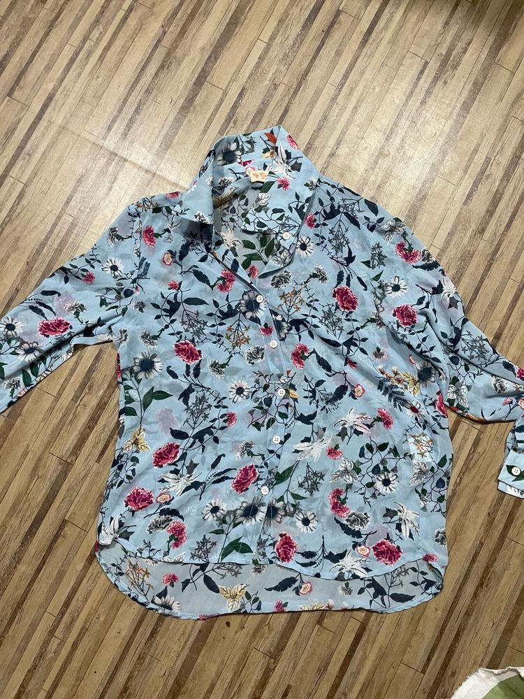 Floral Transparent Shirt