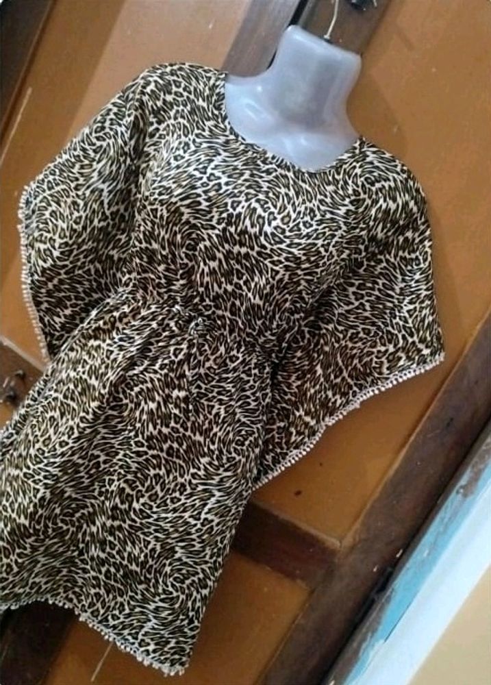 Leopard Print Kaftan Dress