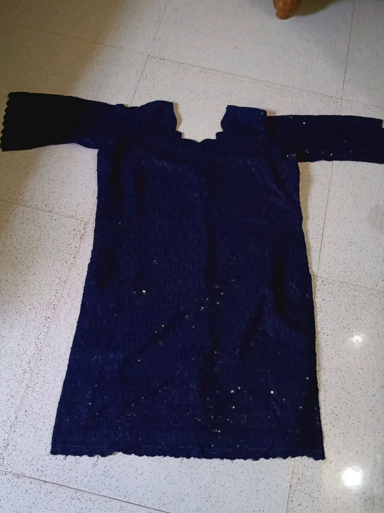 New Chiknari Kurti Navy Blue Perfect Size For 6xl