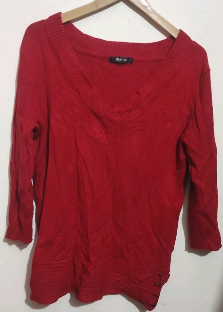 Red Winter Top For Girl Or Woman 36 Bust