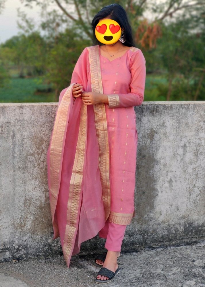 Organza Kurta Pants And Dupatta