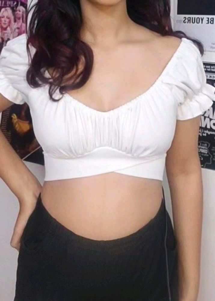 tie back white crop top