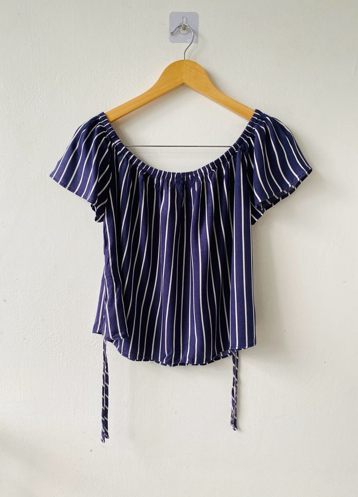 H&M Blue Strips Top