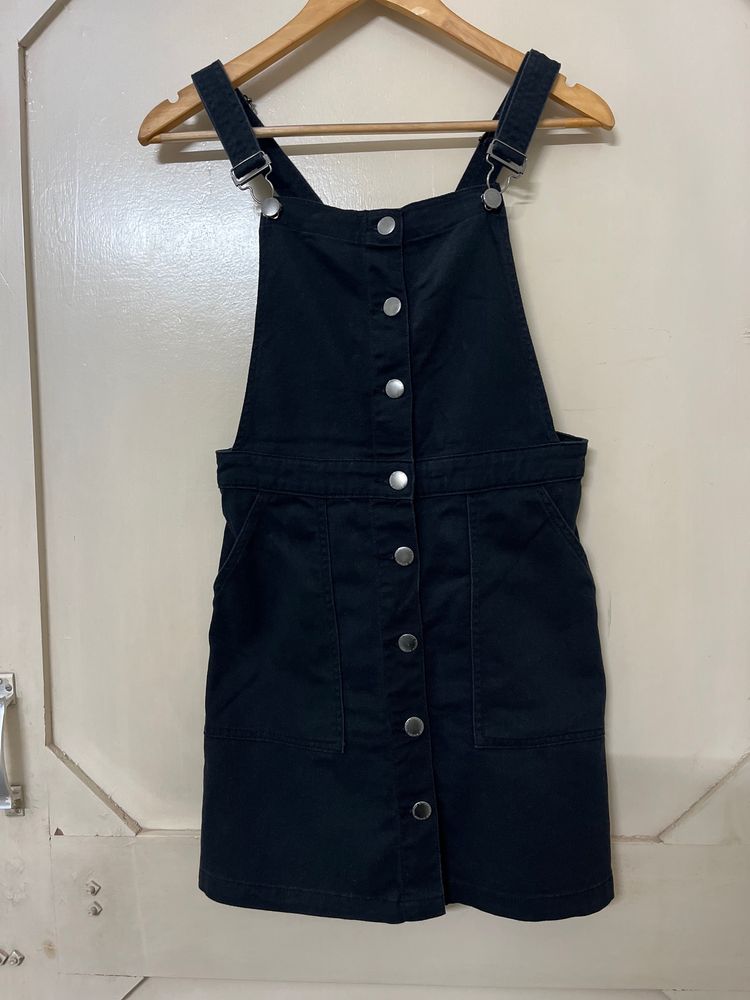 H&M Dungaree Dress Pinafore Black