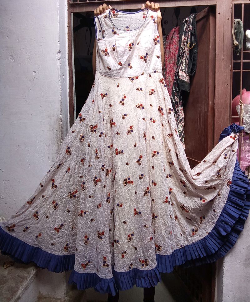 Embroidered Full Ghera Gown