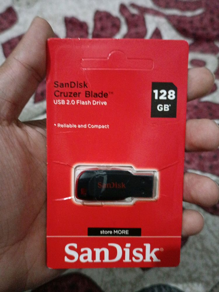 SANDISK PENDRIVE 128GB NEW SEALED PACK