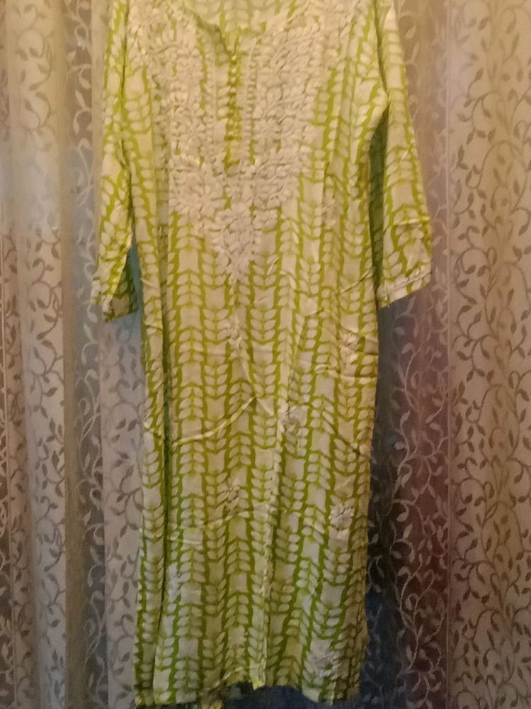 Lime Green Lucknowi Kurta🌹🌹