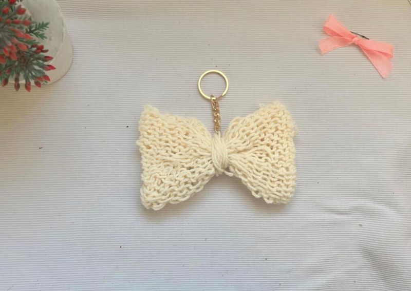 Bow Knitted Keychain