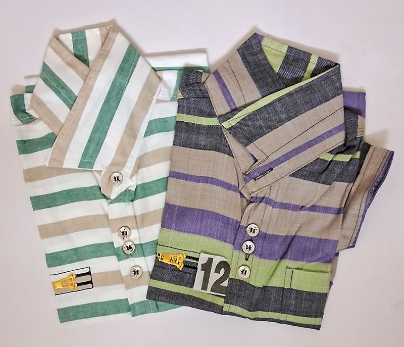 Boys Cotton Shirts Half Hand For 5-6 Yrs Set Of 2