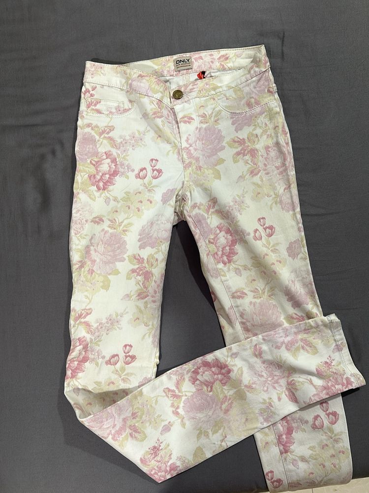 Floral Jeans XS