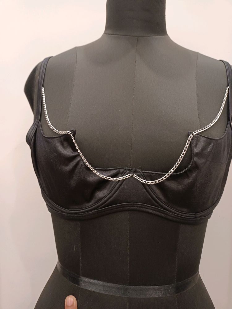 Leather Type Polyester Bra Top...80B