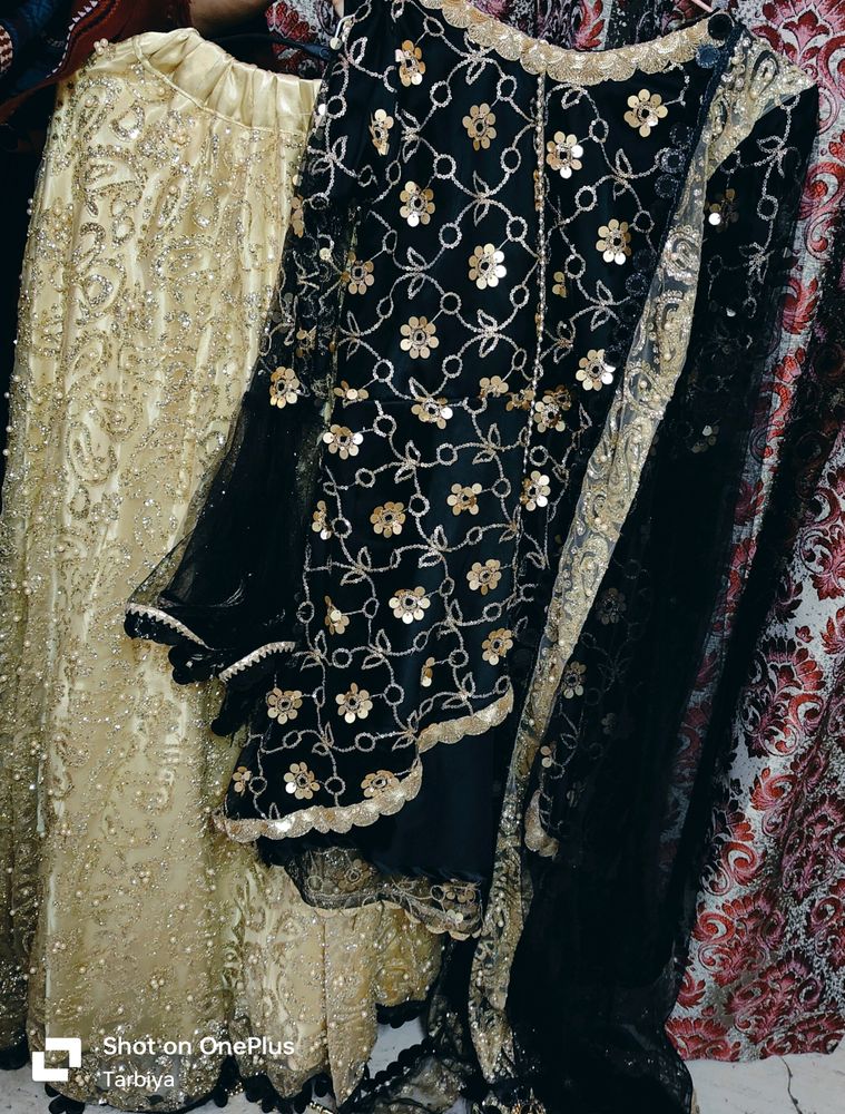 Black And Golden Lehenga