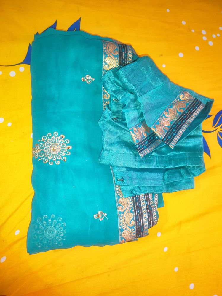 New Soft Embroidered Saree