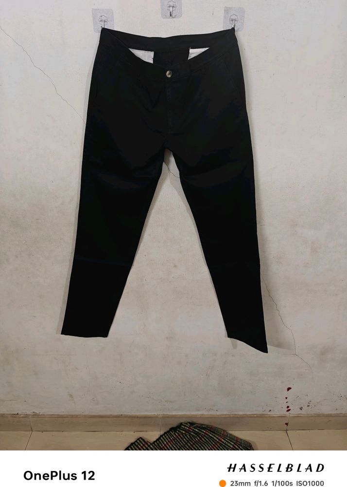 Good Condition Black Cotton Chinos - 34 W