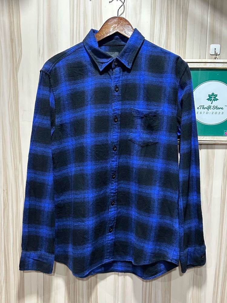 TRJ Blue Flannel Warm Check Shirt