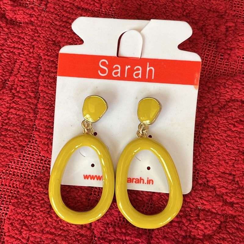 Yellow Indo Western Earrings