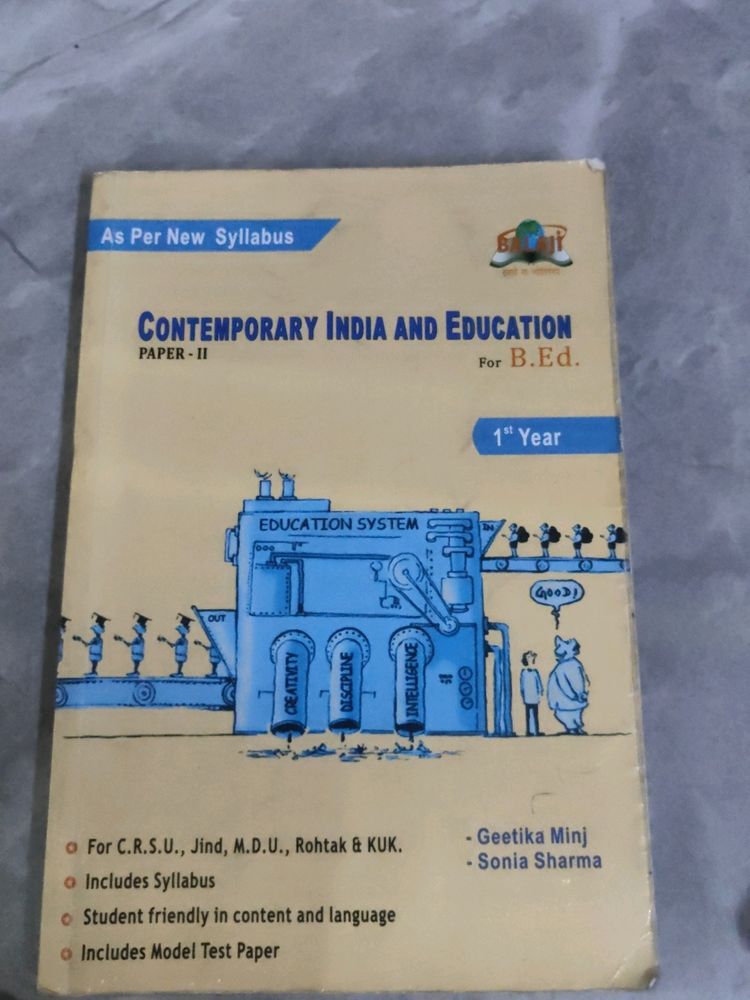 Contemporary India And Education,B.ed 1st Year