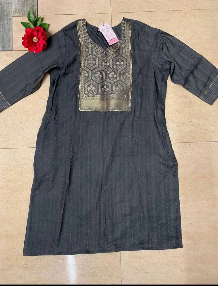 Grey Gold Ethnic Kurta