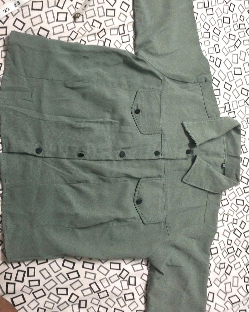 Formal Olive Button Up Shirt