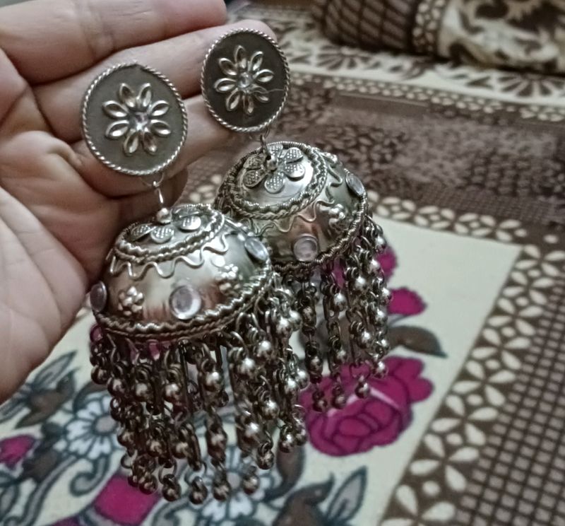 Oxidised Jhumka