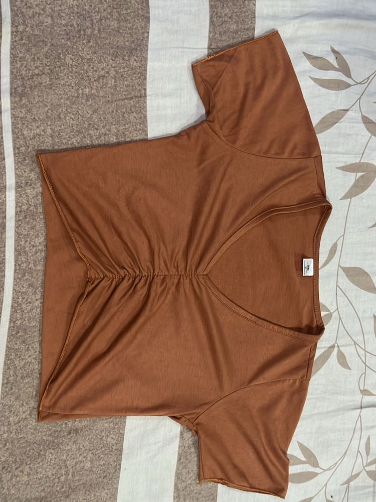 Brown Crop Top