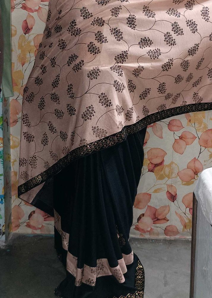 Saree Black With Coffee Brown Palla