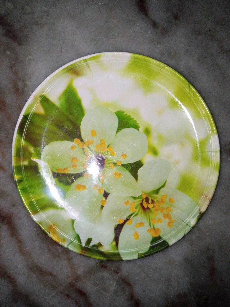 Big Dining Plates With Floral Print