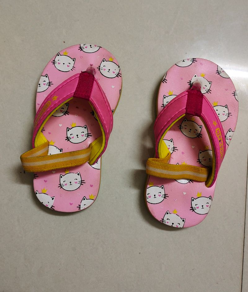 Cutewalk By Babybug Flipflop With Kitty Print