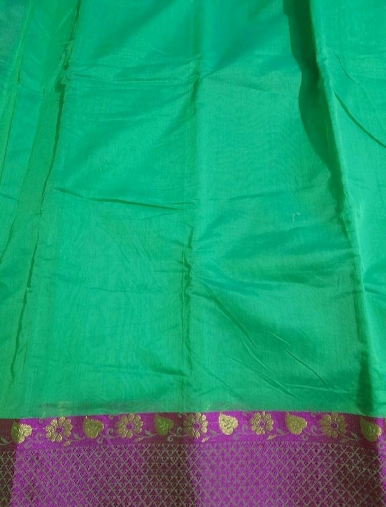 Light Green Saree with Contrast Blouse