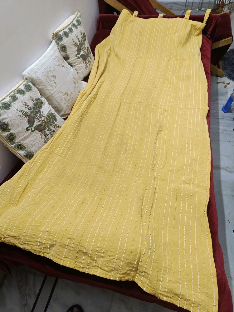 7 Feet Yellow Curtain 5pieces