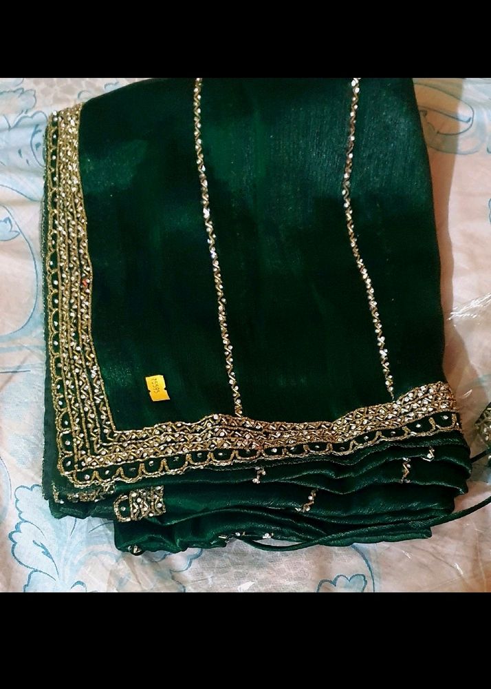 😍Beautiful bottle green😍 new saree❤️❤️