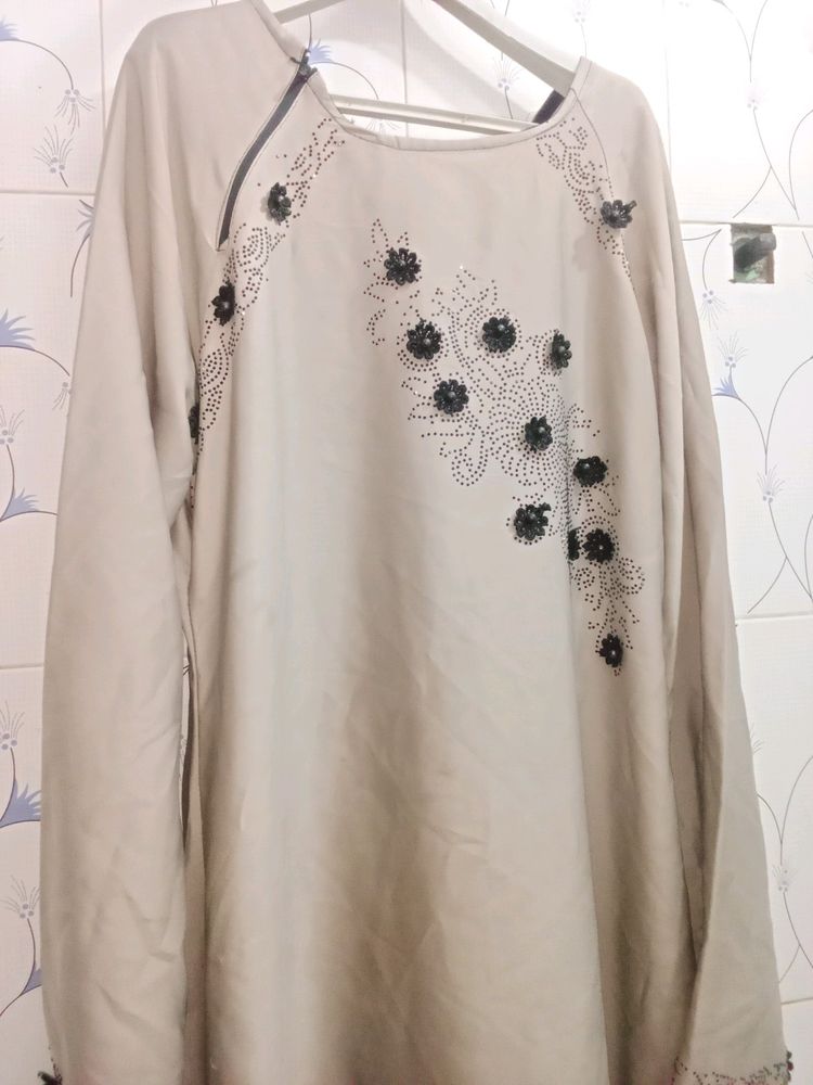 Abaya With Dupatta Creme