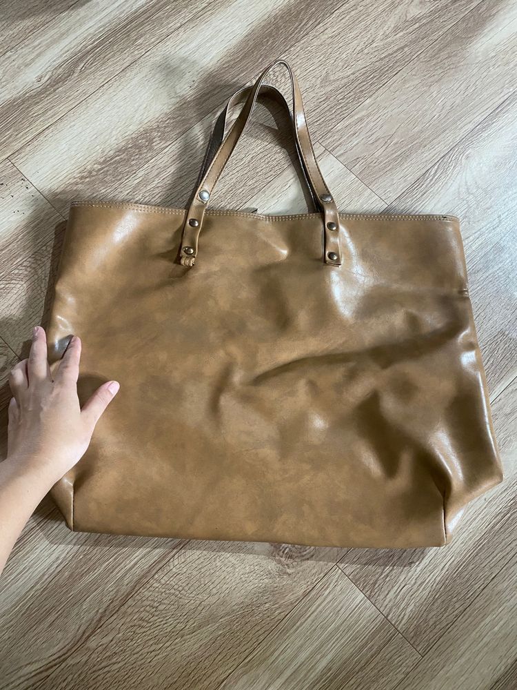 Large Tote Leather Bag (made In Thailand)