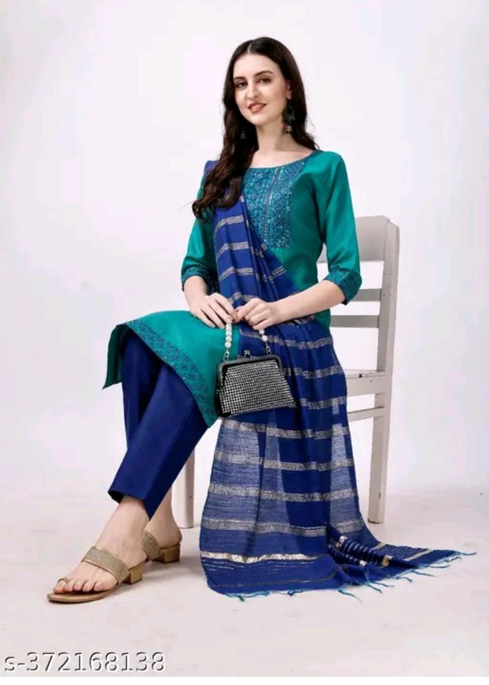 Peacock Blue Duppata Set